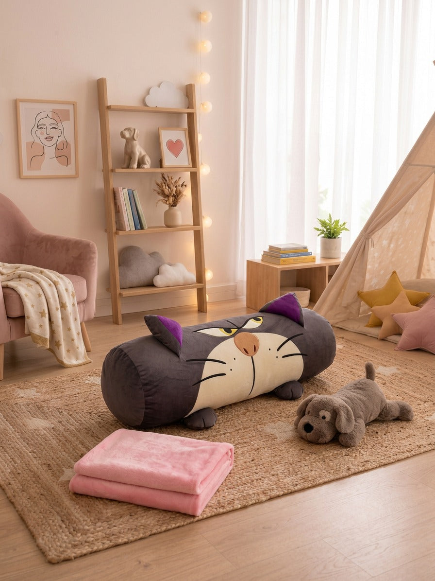 Almohada tubular decorativa de piel de durazno, 100 cm