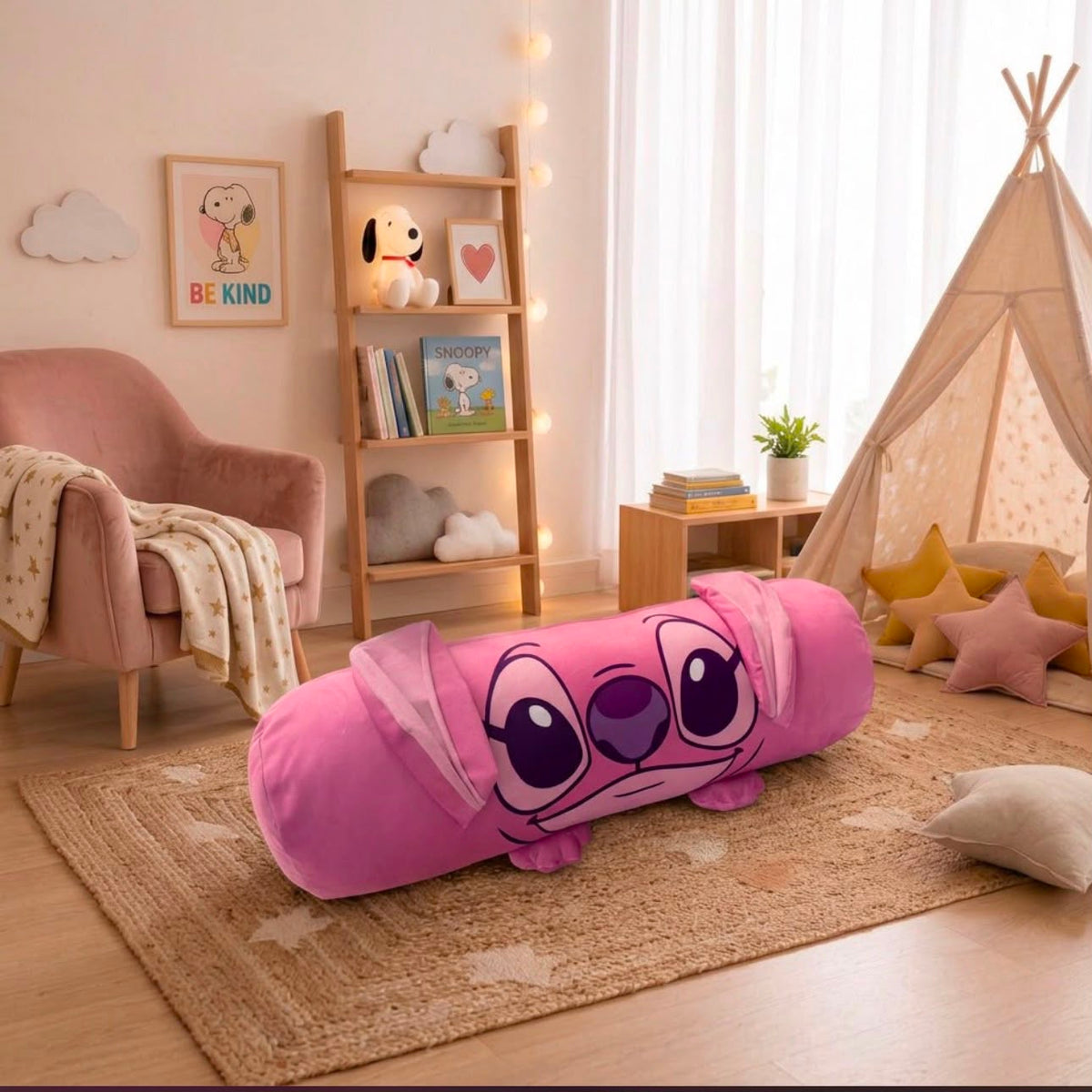 Almohada tubular decorativa de piel de durazno, 100 cm