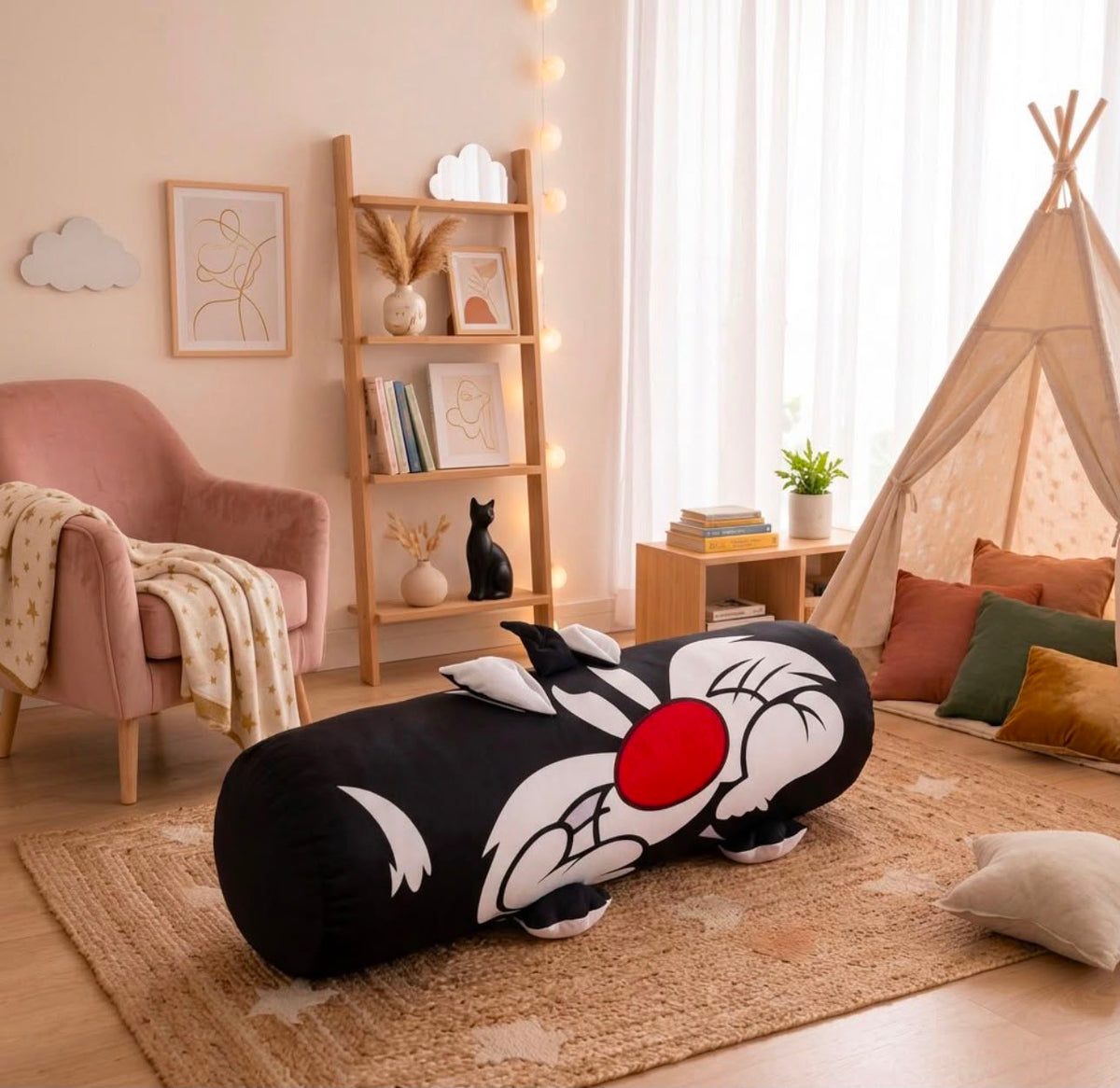 Almohada tubular decorativa de piel de durazno, 100 cm